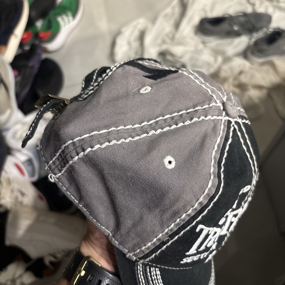 True Religion XXX Distressed Trucker Baseball Cap Hat Section Row Seat - Picture 2 of 7